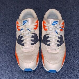 Nike Air Max White Orange Blue Retro Sneakers Good Condition